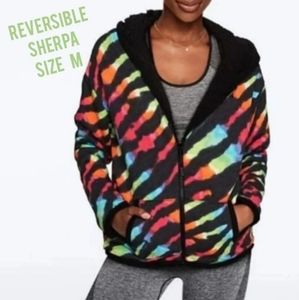 VS Pink Reversible Sherpa Lined Full Zip Hoodie